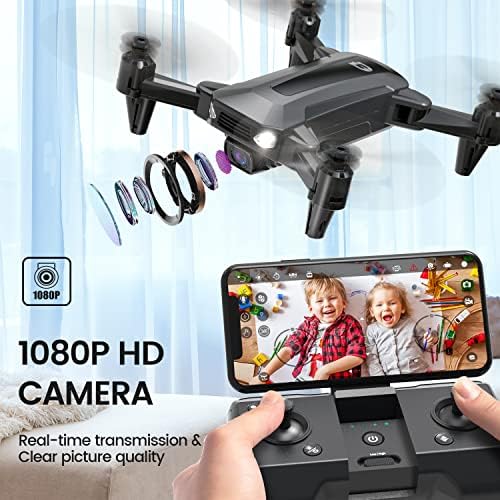 Deerc drone com câmera para crianças, D40 FPV HD 1080P Mini drones para adultos iniciantes, quadras de hobby de ar