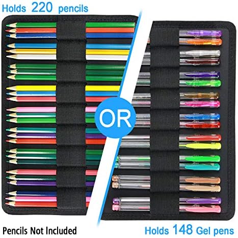 YouShares Big Capacate Colored Lápis Caixa - 220 slots Organizador de caneta grande caneta com porta multicamada para lápis