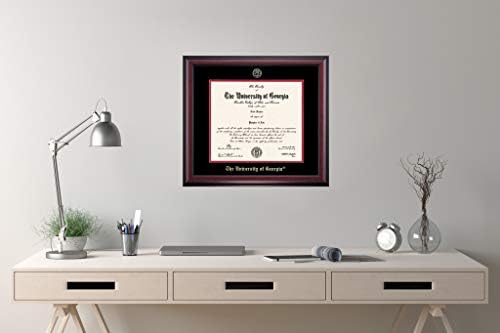 OCM Diplomadisplay Frame para a Universidade da Geórgia UGA Bulldogs | Certificados de diploma de 12 x 15 | Mat preto/cereja