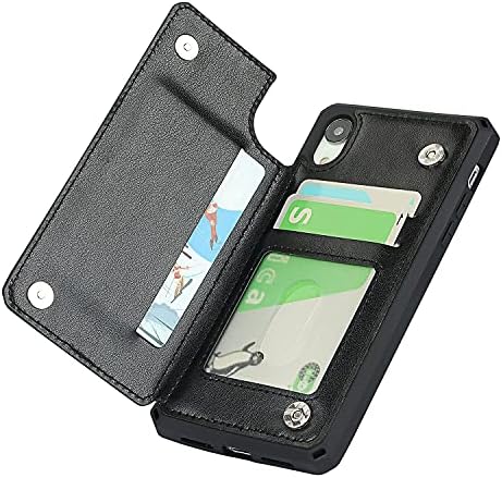 Shunjetech para iPhone XR, para capa para iPhoneXR, [titular do cartão de crédito e capa de carteira de caça