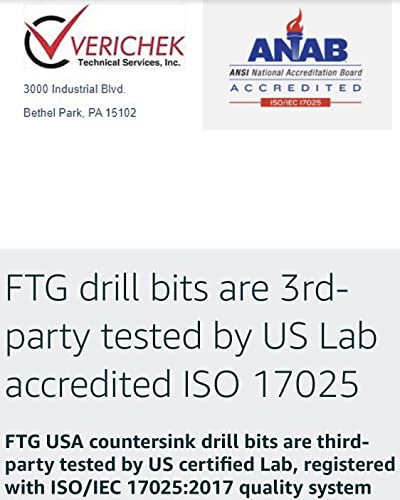 FTG USA Wood Countersink Drill Bit Bit Set 6 Tamanhos Definir Bits de Drill de Blocos M2 HSS M2, Mudança rápida Bit de Shank Countersink,