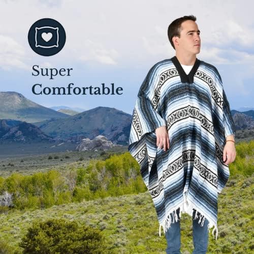 Artesãos bazar mexicano baja poncho quente e confortável sarapes mexicanos casaco de inverno