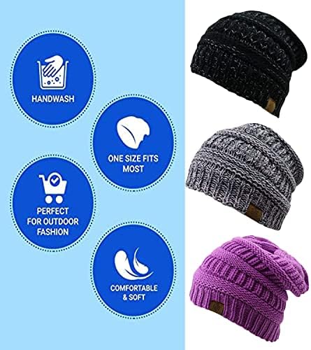 Ayco Winter Hats for Women | Knit Winter Feanie Hat for Women | Girada de gorro estressável Mulheres Chapéus de inverno