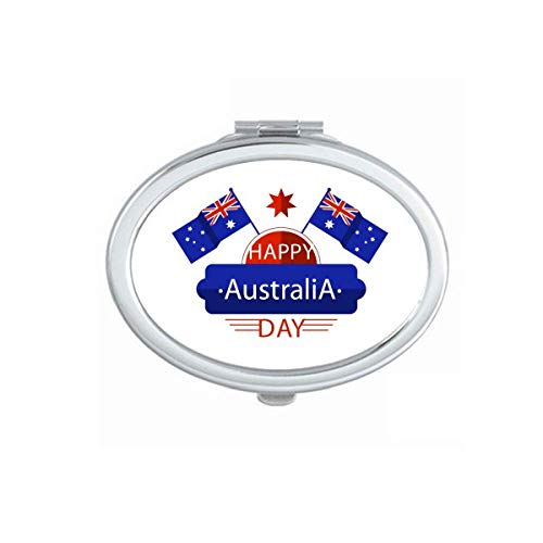 Austrália Sabor de bandeira feliz e espelho portátil portátil maquiagem de mão dupla de óculos laterais