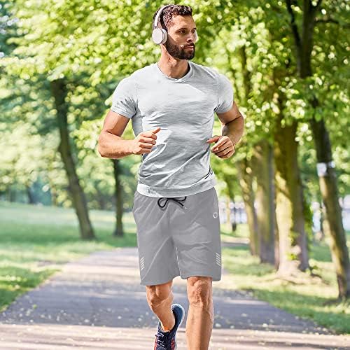 Ihuan Gym Shorts para exercícios atléticos para homens - shorts esportivos leves rápidos e leves 7 para correr para caminhadas