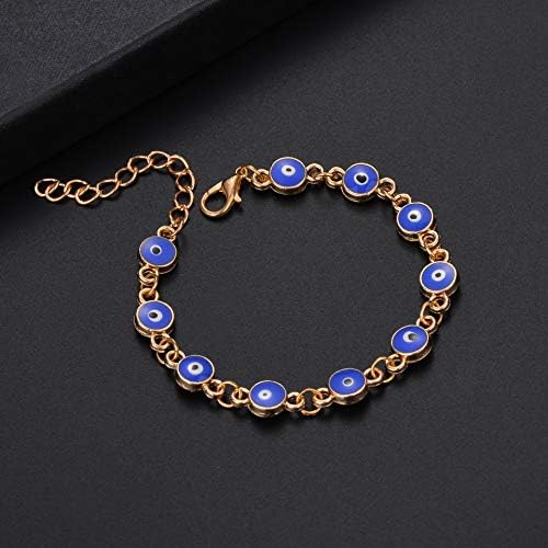 Pulseira de olho maligna para homens para homens meninas 18k ouro banhado