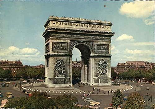 Place de l'Etoile e L'Arc de Triomphe Paris, França Original Vintage Post cartão
