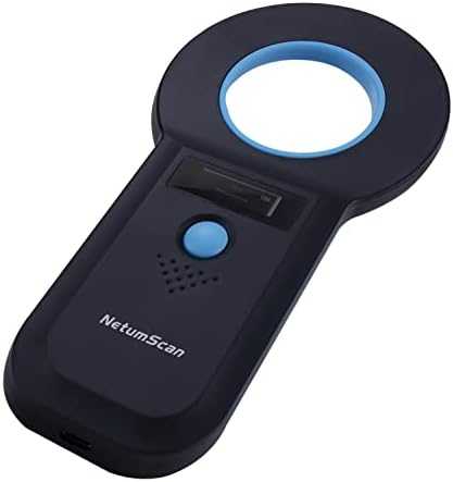 Netumscan Pet Microchip Reader Scanner, RFID EMID Scanner portátil portátil Pet Scanner Scanner de etiquetas de etiqueta de dados com tela OLED estável para ISO 11784/11785, FDX-B e ID64 RFID preto