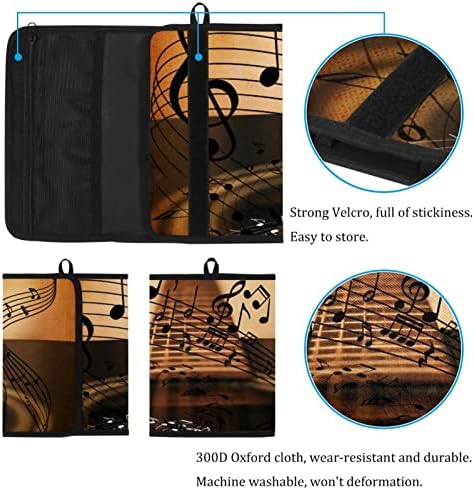 Caixa de lápis Guerotkr, bolsa de lápis, caixa de lápis, estojo estético, abstrato de note musical guitarra