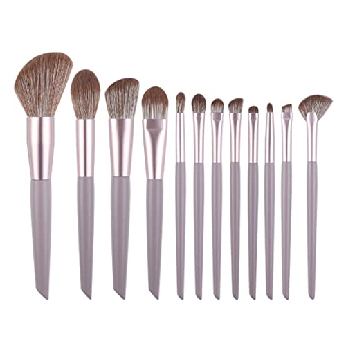Genigw Beauty Tools Foundation Eye Shadow Brush Conjunto de corte de 12 pincéis de maquiagem completos