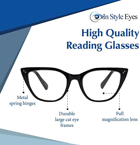 Em estilo olhos, óculos de computador de bloqueio de luz azul - armações de olho de gato retro e retro e óculos não prescritos