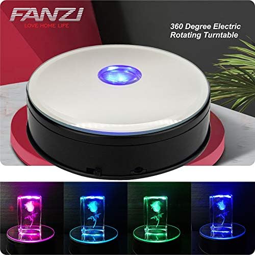 Fanzi LED Motorized Turn -Display Light Base para exposição de temas, tela de janela, acrílico, exibição de cristal e disparo