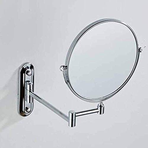 Lianxiao - Espelho de vaidade de dupla face extensível, espelho de maquiagem 5x ampliação 360 Montagem de parede rotativa barbear