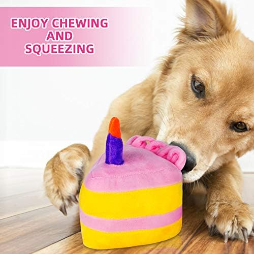 Bolo de aniversário de cachorro Gofshy, suprimentos para festas de aniversário de cachorro, 2pcs Squeaky Dog Toys, Filho