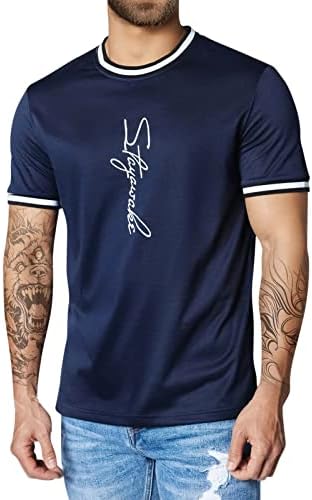 Camisas gráficas masculinas Camisetas de manga curta Camisas estéticas de pescoço redondo de ajuste atlético Bloups