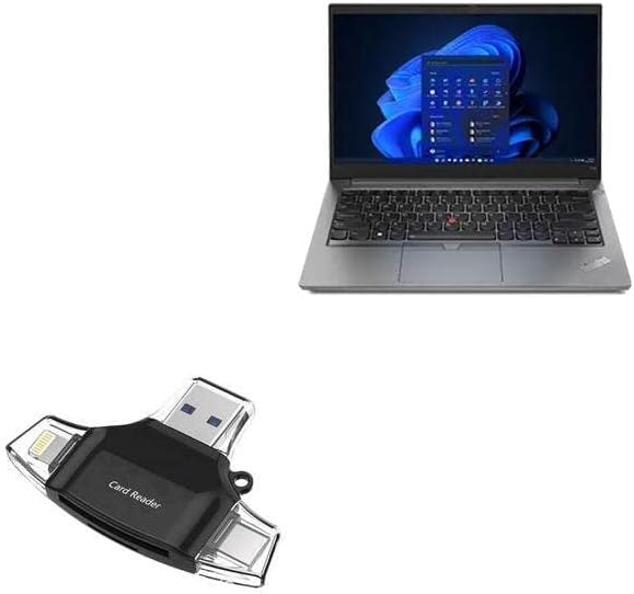 Boxwave gadget Smart Compatível com Lenovo ThinkPad E14 - AllReader SD Card Reader, MicroSD Card Reader SD Compact USB para Lenovo ThinkPad E14 - Jet Black