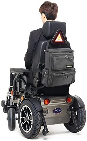 Saco de cadeira de rodas Feeldom, se encaixa na scooter - média máxima, cinza a carvão - resistente à água, espaço de armazenamento