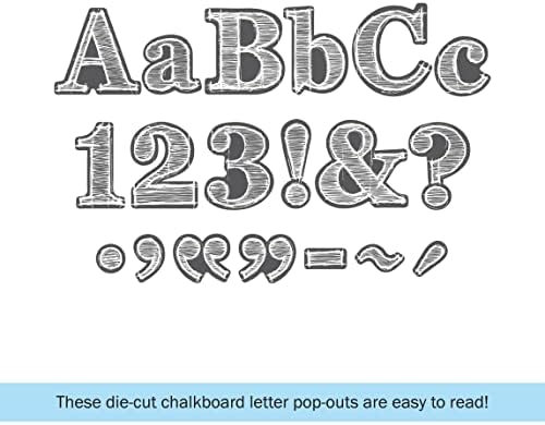 Barker Creek Letter Pop-Outs, quadro-negro de 4 , cartas de ginástica para quadros de avisos, intervalos, áreas