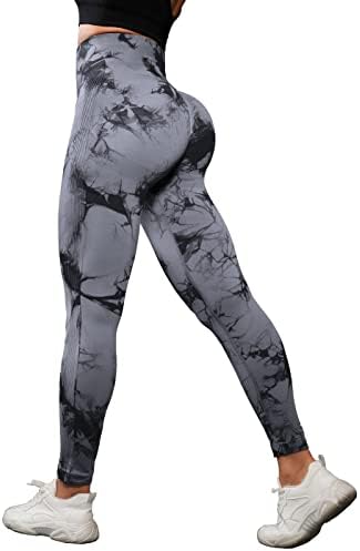 OVESPORT 3 Pacote Tie Tye Dye Alta Alta Coloque Leggings Para Mulheres Scrunch Butt Butting Yoga Gym Athletic Pants