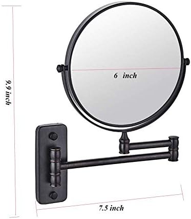 Lianxiao-espelho de maquiagem, espelho de montagem de parede giratória de 6 polegadas de 6 polegadas com ampliação de 3x,