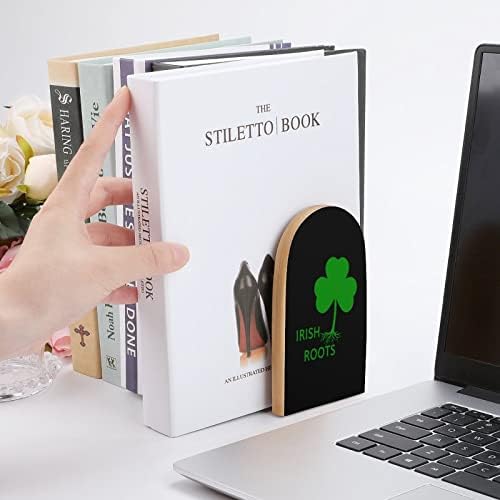 Irlanda Raízes Shamrock Livro decorativo termina em madeira não esquili os suportes de mesa de mesa