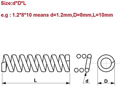 Substitua o fio da mola de compressão da mola de mola de reposição DIA1.2MM DIACIDADE EXTERIOR DIA12MM 10 15 20 25 30