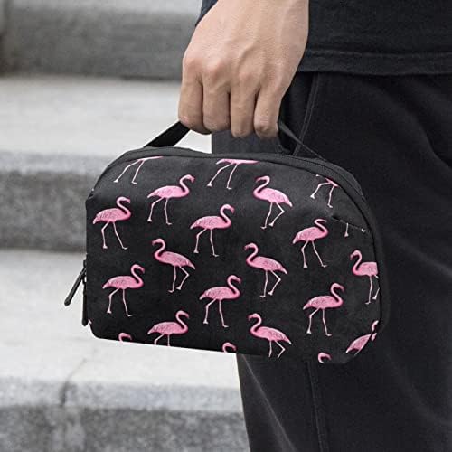 Bolsa de organizador eletrônico portátil Bolsa Bolsa de Armazenamento de Viagem Flamingo Rosa para Discos Hard