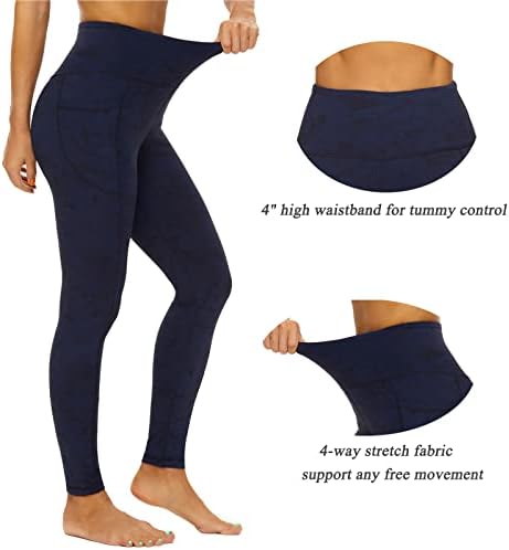 Leggings de devirld feminino com bolsos Controle de barriga, ginástica de calça de cintura alta Legging de ginástica para mulheres