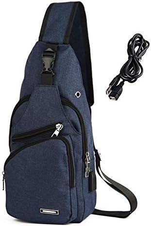 Mochila Sluyzufly Crossbody Sling para homens Mulheres Anti -roubo Saco de ombro de peito multiuso com porta de