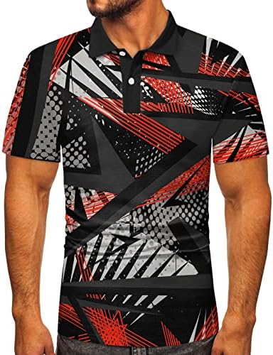 Camisetas de golfe do ZDDO Mens Polo, tênis de estampa floral de moda tênis de manga curta verão Slim Fit Casual Athletic