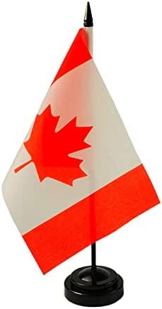 Conjunto de bandeira diplomata do Canadá - bandeira de tabela do Canadá, bandeira de mesa canadense, bandeira de escritório,