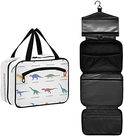 Bolsa de higiene pessoal de dinossauro Sinestour para mulheres Organizador de bolsa de maquiagem de viagem com sacos de