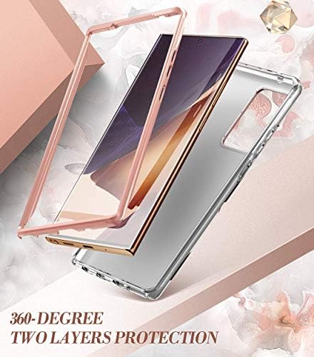 Série de mármore de Popshine para Samsung Galaxy Note 20 Caso Ultra, Premium Hybrid Full Body Protective Flexible TPU Caso para pára-choque, sem protetor de tela embutida, rosa de mármore líquido