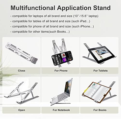 Laptop Sin Stand para mesa, suporte de laptop portátil ajustável em vários ângulos, laptops ergonômicos para mesa, laptop