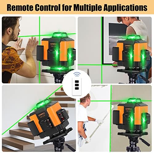 Nível de laser OMMO, 16 linhas Ferramenta de auto -nivelamento de nível de laser verde, ferramenta de feixe de laser de linha