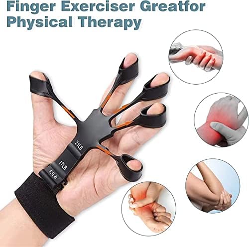 UseCee Fildrener Fretewner Exerciser e fortalecedor da mão 6 Nível resistente Exercício de dedos