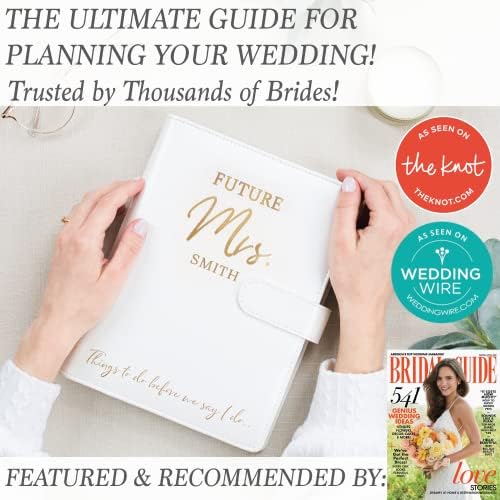 Planejador de casamento personalizado Livro e organizador da noiva - Couro falso 'Future Mrs' Wedding Binder I Lista de