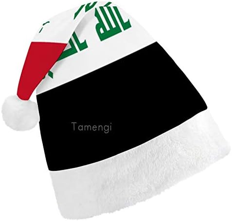 Chapéu de Papai Noel de Natal, chapéu de férias de Natal da bandeira do Iraque para adultos, Hats de Natal de Comfort Unisex
