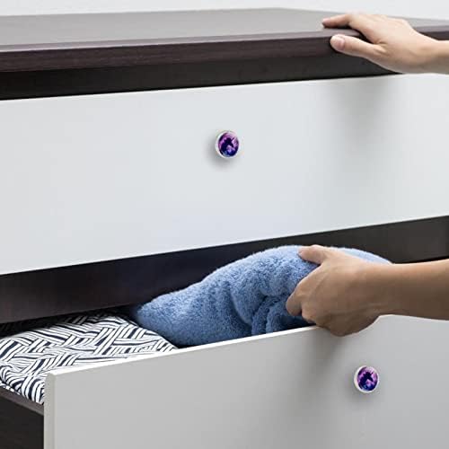 Tbouobt 4 pacote - botões de hardware do armário, botões para armários e gavetas, alças de cômoda de fazenda, púrpura de unicórnio