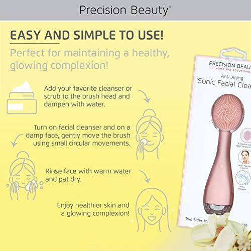 Escova de limpeza facial sônica por beleza de precisão | Pincel de rosto alimentado | Esfriador de silicone antienvelhecimento para