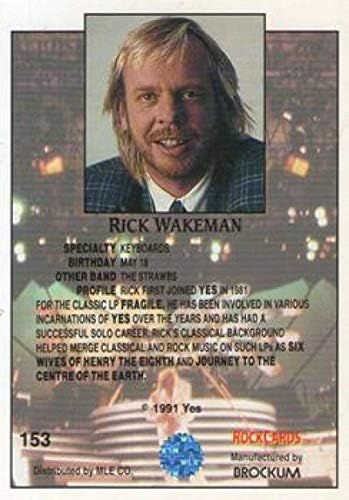 1991 Brockum Rock Cards Nonsport 153 Rick Wakeman Cartão de negociação de tamanho padrão oficial