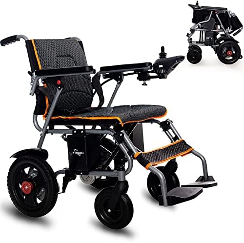 Cadeira de rodas elétrica portátil Dobrável para idosos para adultos, cadeira de rodas de rodas elétrica inteligente Cadeira