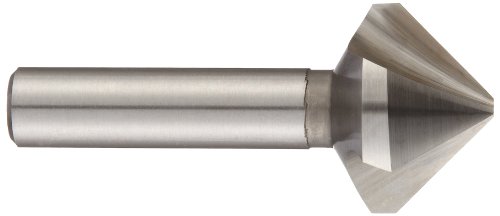 Magafor 431 Série Cobalt Steel Acelt Controcersina de extremidade, acabamento não revestido, 3 flautas, 90 graus, haste redonda,