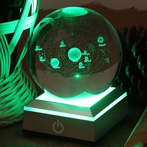 2 pacote 6 cores Base de luz LED Mostrar placa de exibição com chave de toque sensível para arte de vidro de cristal 3D