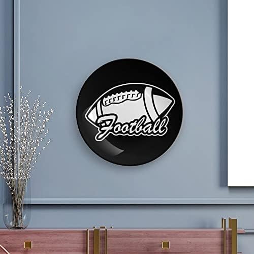 Rugby American Football Bone China Decorativa Placas Cerâmicas Artesanato Com Display Stand for Home Office Wall Decoration