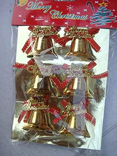 Happyxmas Christmas Bell Decoration Solfing Setting of 6 Iron Sells com Letter Christmas Tree Acestories Ornamentos pendurados Decorações de férias 6pcs