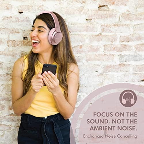 Fones de ouvido com ruído ativo do PowerLocus, fones de ouvido Bluetooth com redução de ruído, tempo de reprodução de 70 horas, fones de ouvido sem fio, baixo hi-fi, dobrável com microfone para telefones/laptops/pc