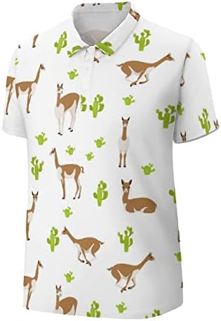 Camelídeos Coleção de Família Vicuna Men's Golf Polo-shirts de malha seca de malha seca de manga curta camisetas esportivas
