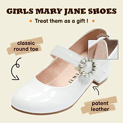 Wikency Girls Dress Sapatos Mary Jane Sapatos para meninas Casamento FLOR GIRL SAPATOS PRINCESS Party Shoes Sapatos