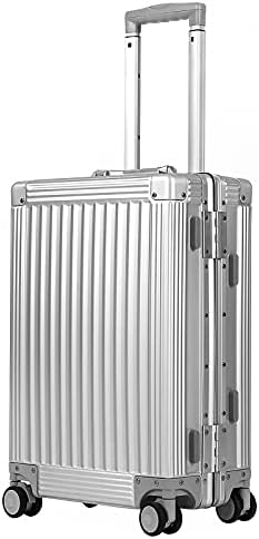 DOMINOX Todo o alumínio carrega a mala de bagagem de bagagem dura para a mala de alumínio para bagagem sem zíper com zíper,